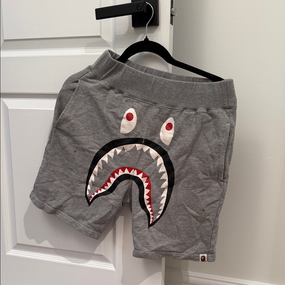 Babe Kids Gray Shark Face Shorts